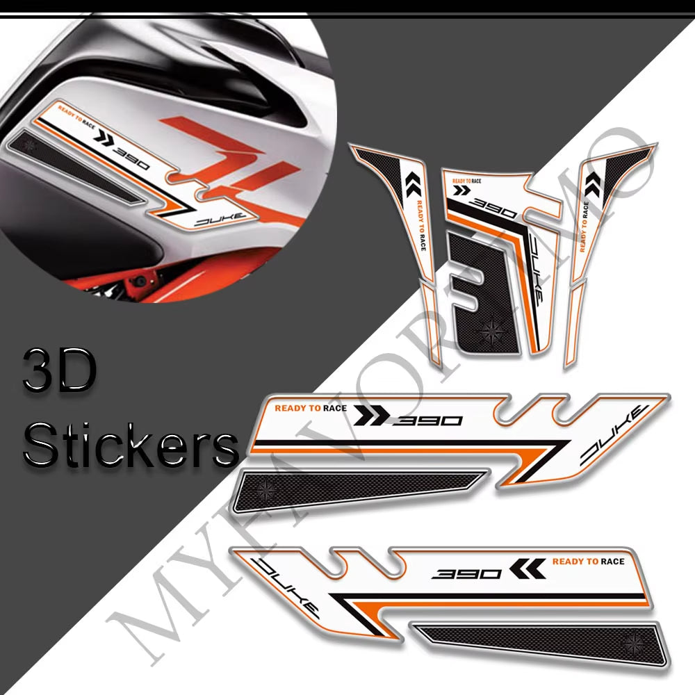 KTM 390 Duke 3D Epoxy Tank Pad Kit 丨 Center and Side Stickers