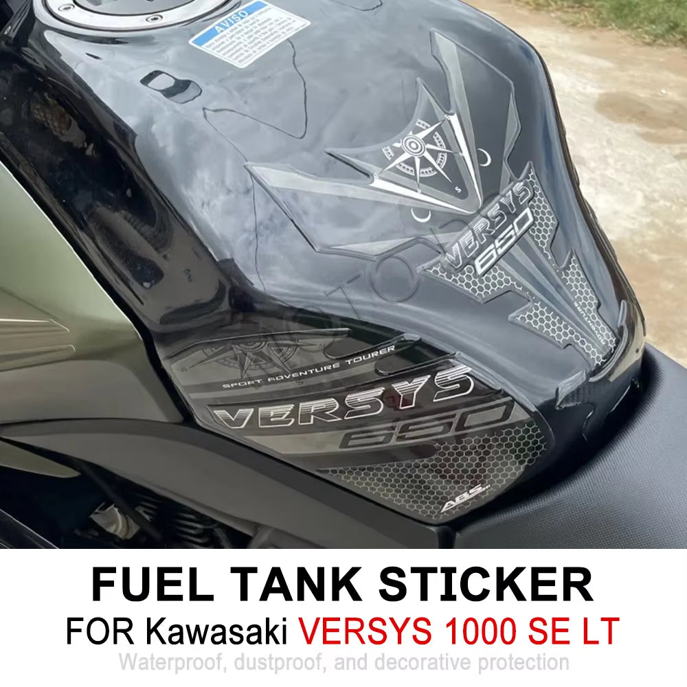 Kawasaki Versys 1000 SE LT 3D Epoxy Tank Decals Kit 丨 Center and Side Stickers
