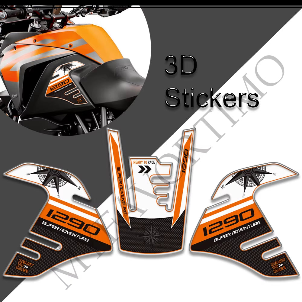 KTM 1290 Super Adventure S R 3D Epoxy Tank Pad Kit 丨 Center and Side Stickers