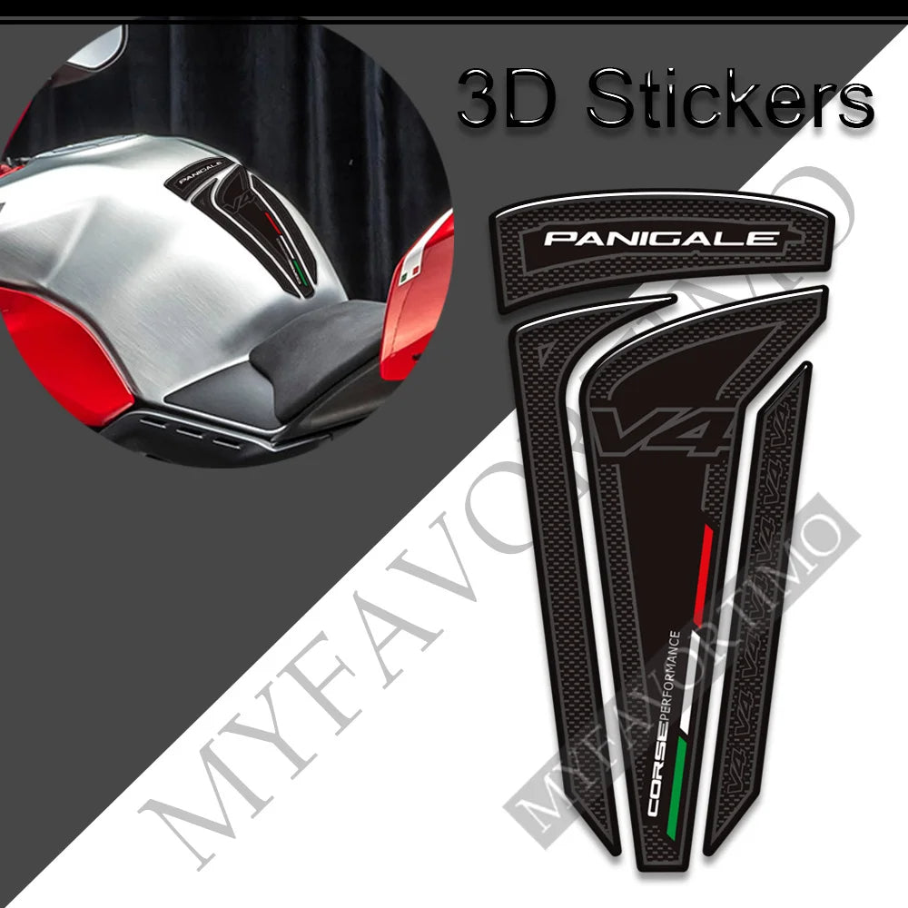Ducati Panigale V4 V4S V4R SP2 3D Epoxy Tank Pad Kit 丨 Center and Side Stickers