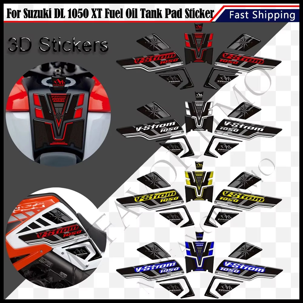 Suzuki V-Strom DL1050XT 3D Epoxy Tank Decals Kit 2020-2025 丨 Center and Side Stickers