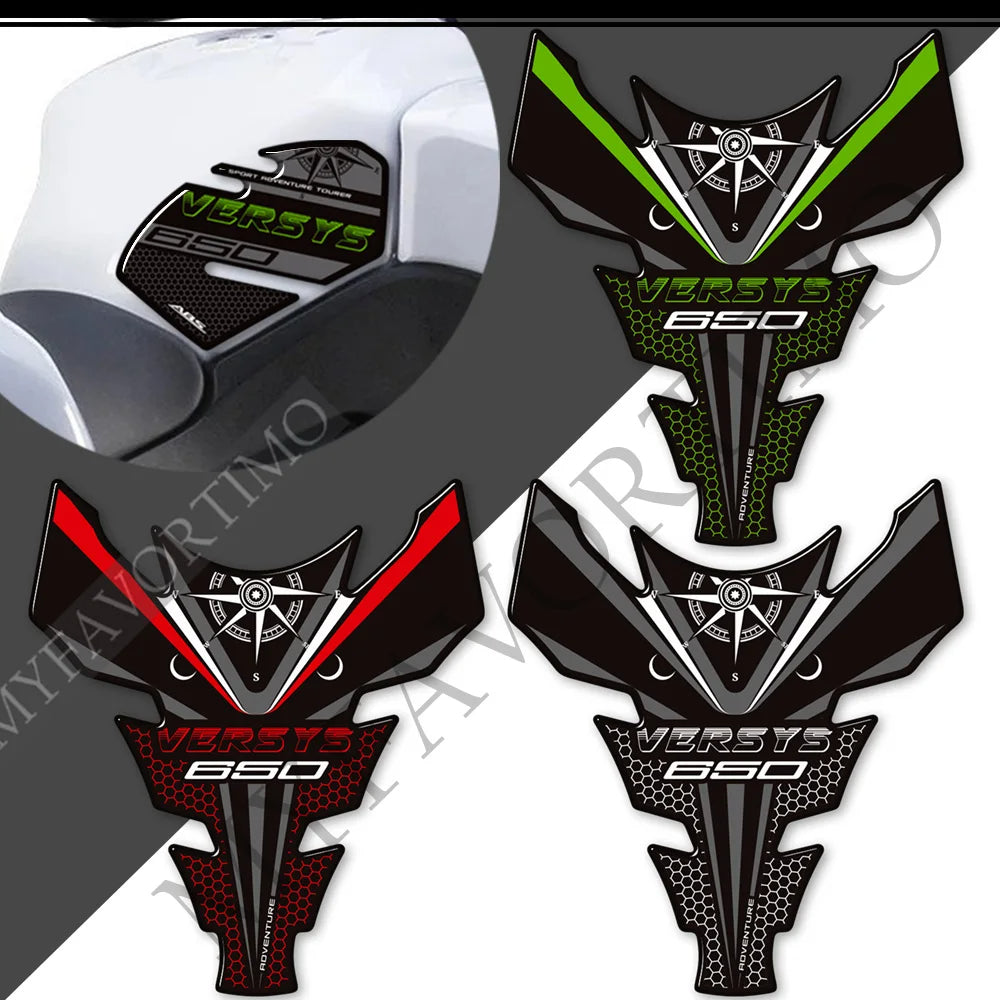 Kawasaki Versys 650LT | 3D Epoxy Tank Pad & Knee Protector Adventure Stickers Decals