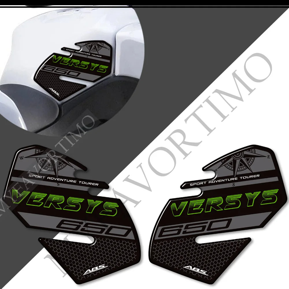 Kawasaki Versys 650LT | 3D Epoxy Tank Pad & Knee Protector Adventure Stickers Decals