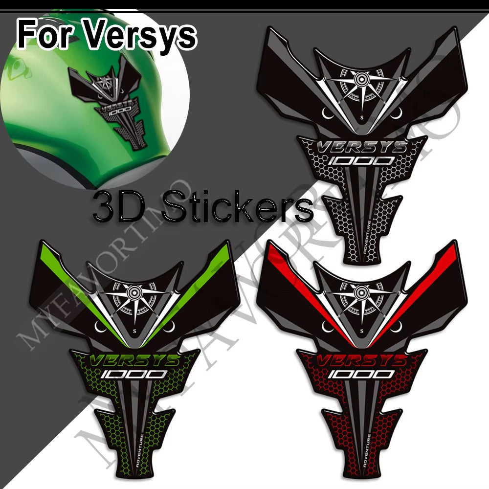 Kawasaki Versys 1000 SE LT 3D Epoxy Tank Decals Kit 丨 Center and Side Stickers