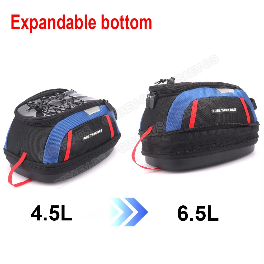 Motorcycle 4.5L Waterproof Tank Bag | Fuel Tank Luggage with Adapter Ring For Honda / BMW / Ducati / Triumph / CFMOTO