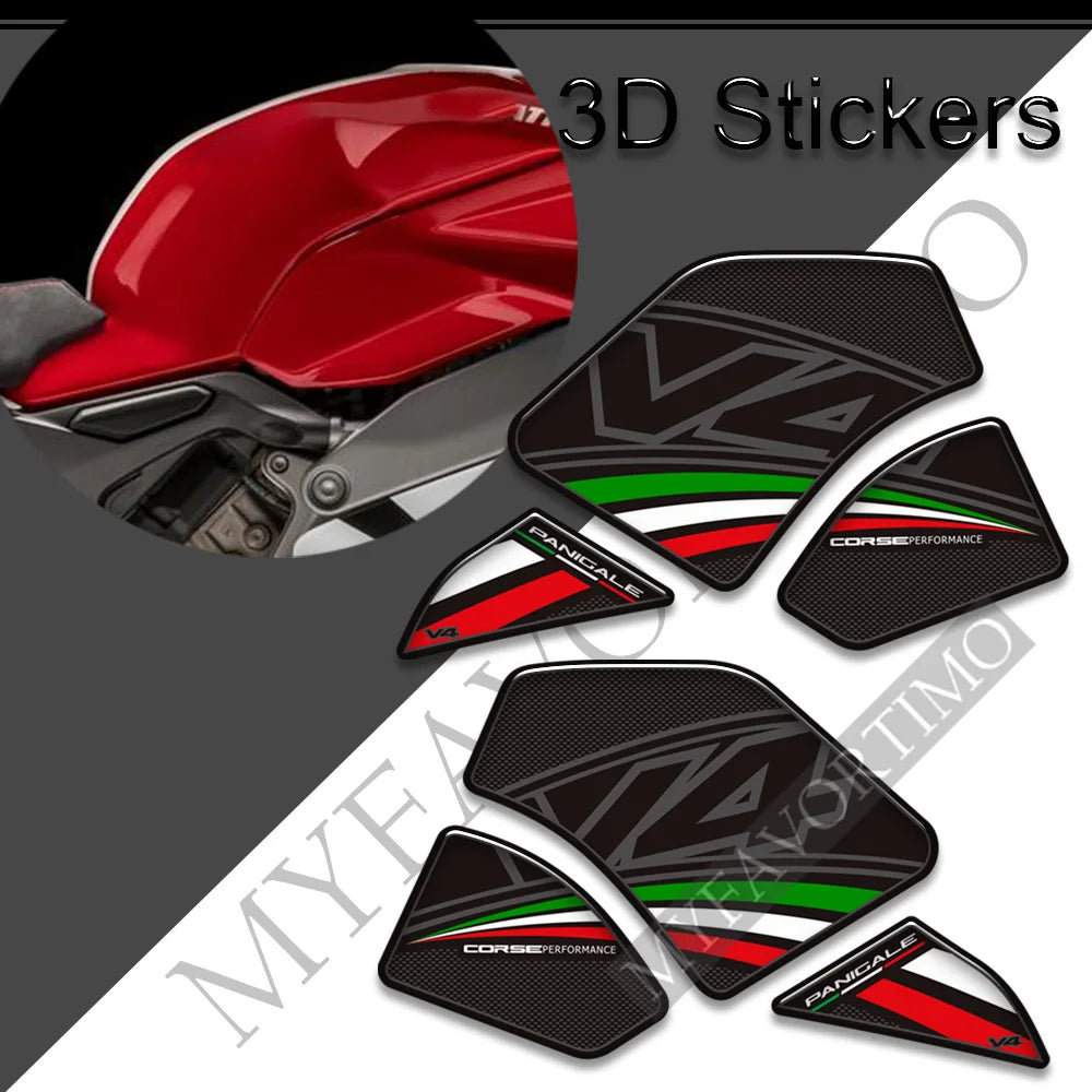 Ducati Panigale V4 V4S V4R SP2 3D Epoxy Tank Pad Kit 丨 Center and Side Stickers