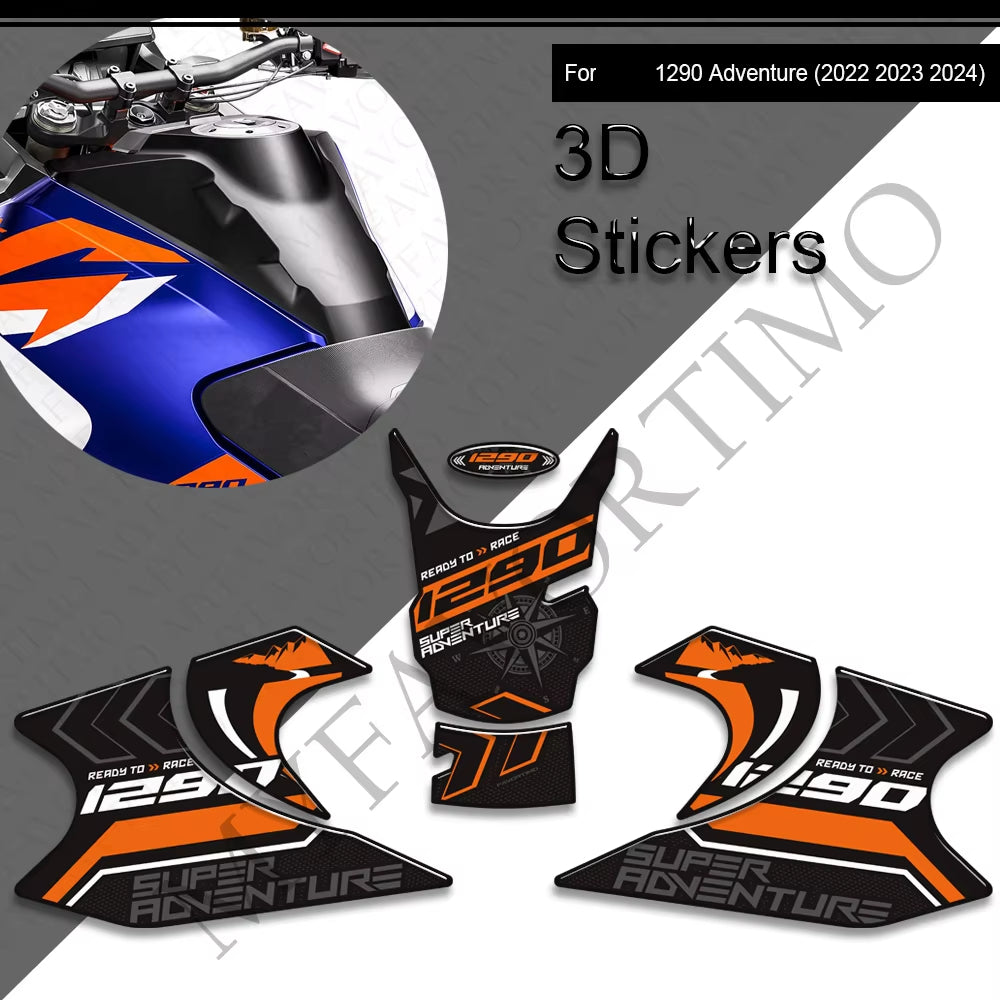 KTM 1290 Super Adventure S R 3D Epoxy Tank Pad Kit 2022-2024 丨 Center and Side Stickers