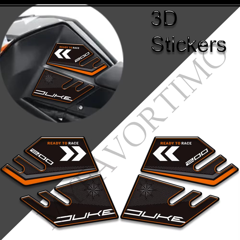 KTM Duke 125 200 3D Epoxy Tank Pad Kit 丨 Center and Side Stickers