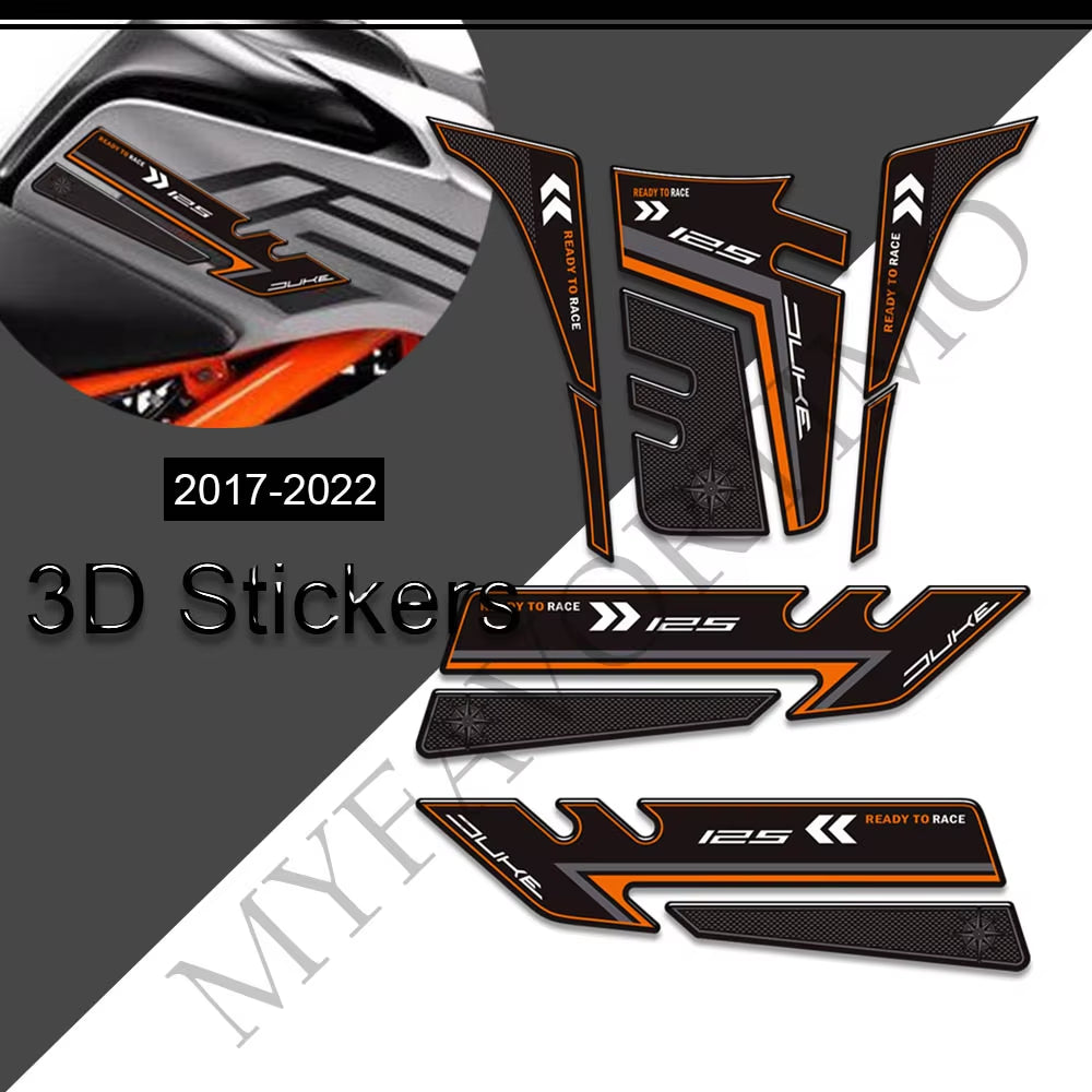 KTM Duke 125 200 3D Epoxy Tank Pad Kit 丨 Center and Side Stickers