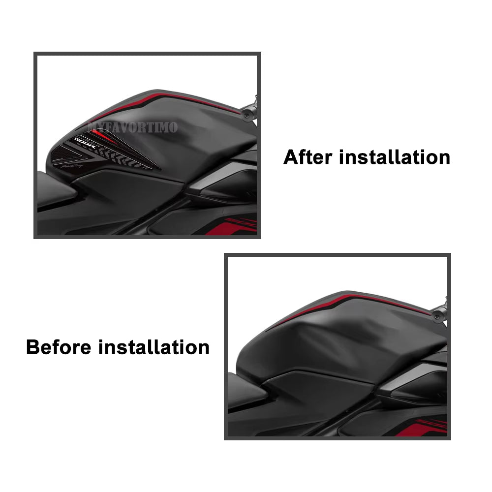 Honda CBR500R 3D Epoxy Tank Side Decals Kit 2024 丨 Black and Red