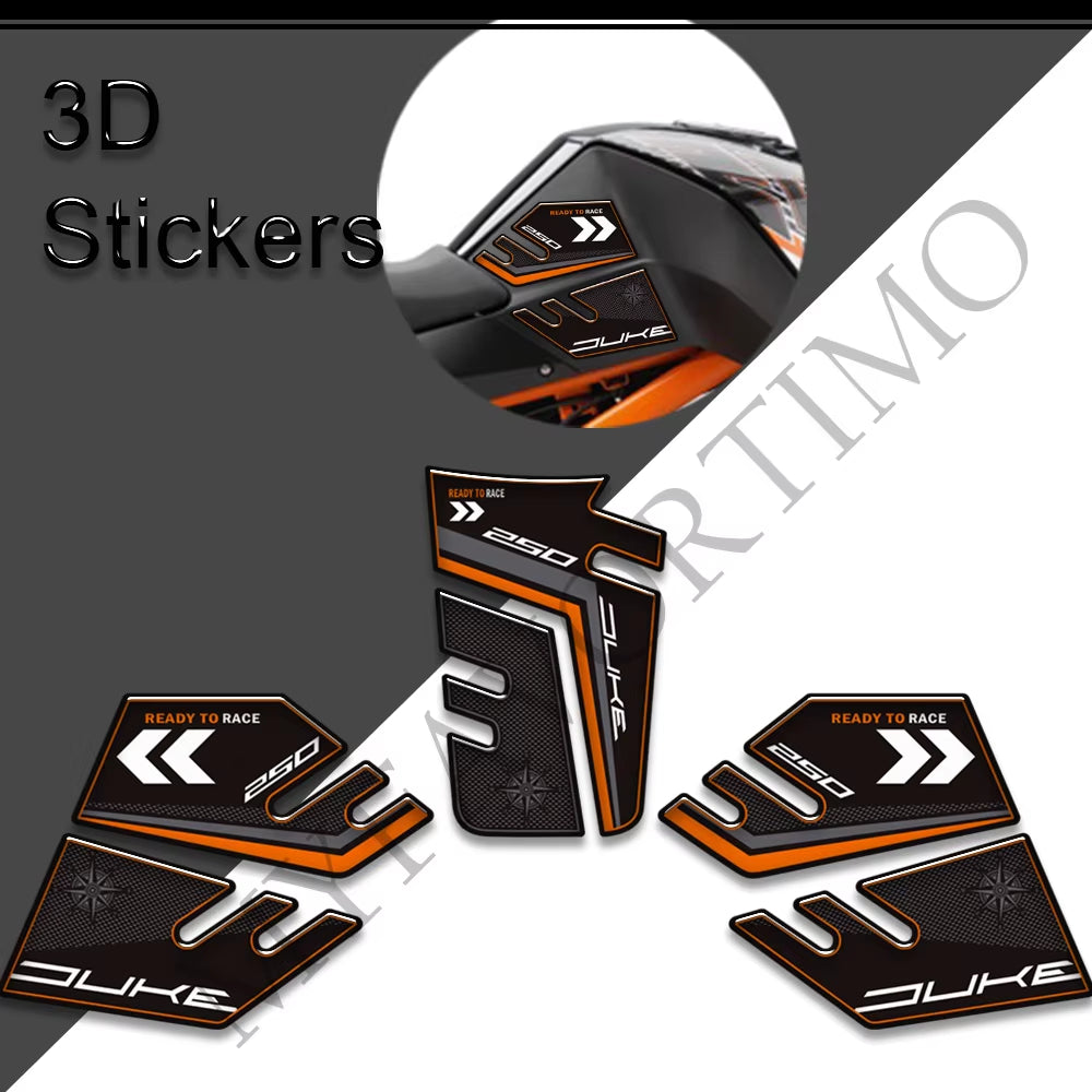 KTM Duke 250 3D Epoxy Tank Pad Kit 丨 Center and Side Stickers