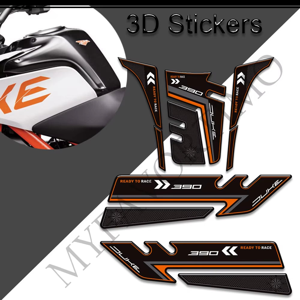 KTM 390 Duke 3D Epoxy Tank Pad Kit 丨 Center and Side Stickers