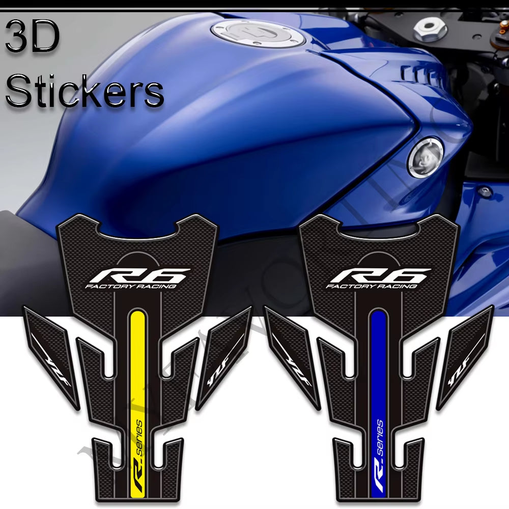 Yamaha YZF-R6 3D Epoxy Tank Decals Kit 2017-2022 丨 Center and Side Stickers