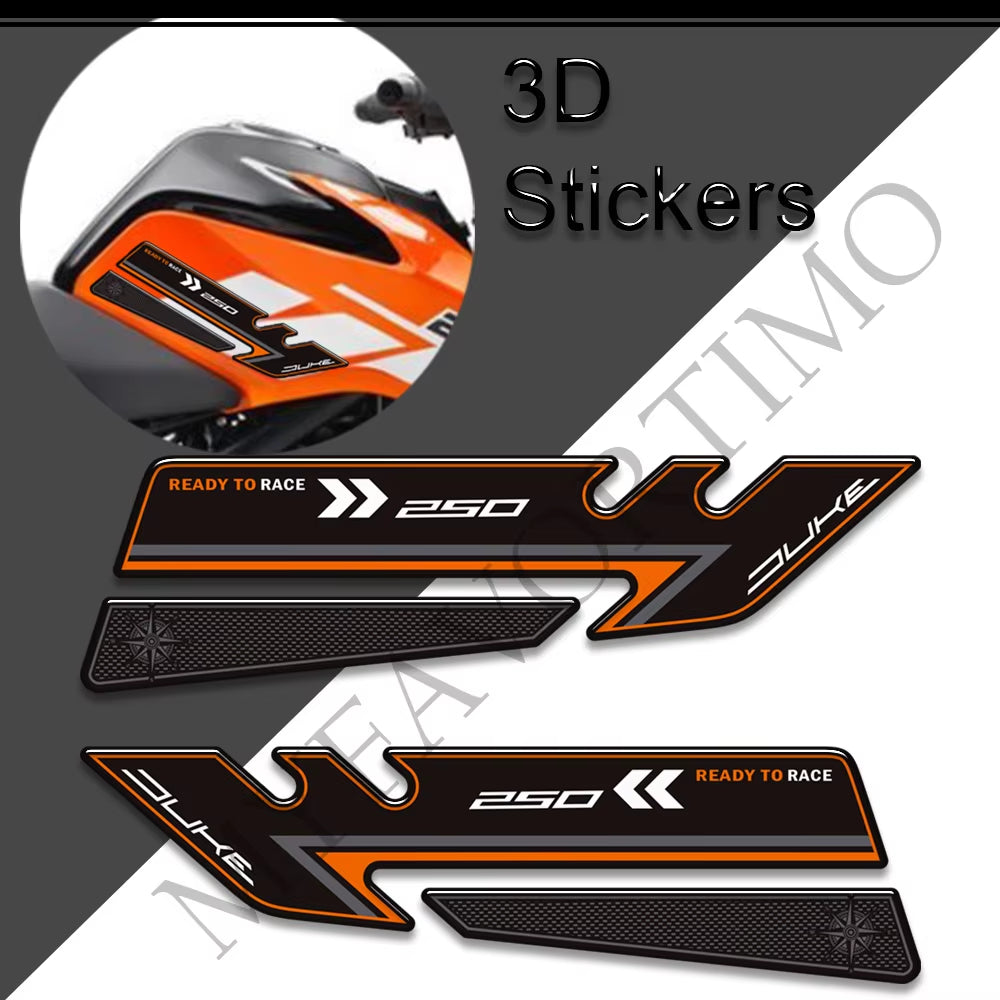 KTM Duke 250 3D Epoxy Tank Pad Kit 丨 Center and Side Stickers