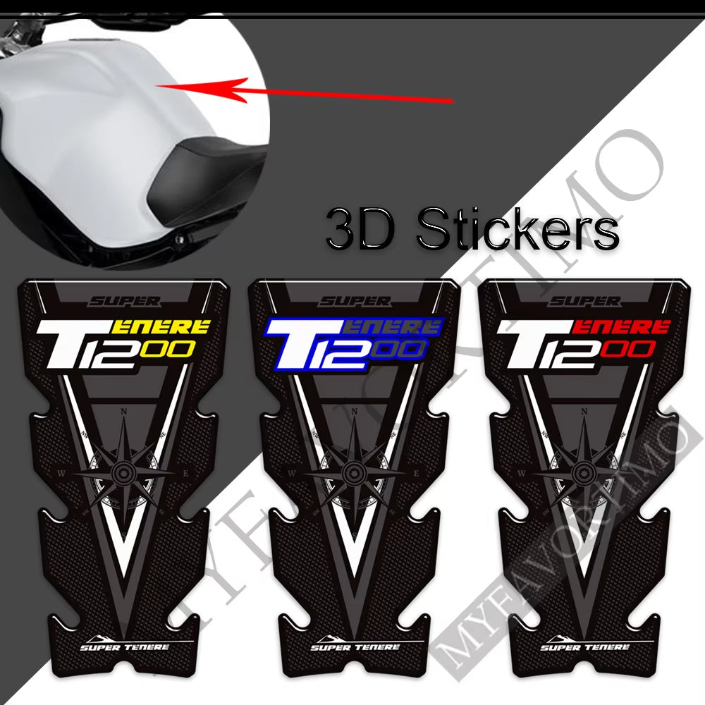 Yamaha XT1200Z Super Ténéré 3D Epoxy Tank Decals Kit 丨 Center and Side Stickers