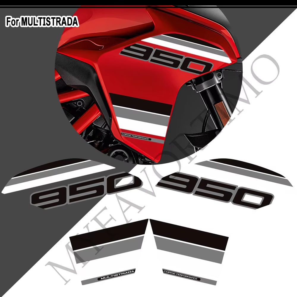 Ducati Multistrada 950 S PVC Full Body Decals Kit 2019-2021 丨 Black and Red