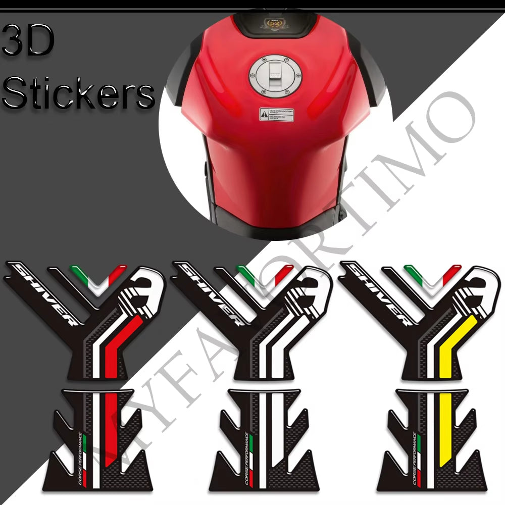 Aprilia SL 750 SL 900 Shiver 3D Epoxy Tank Decals Kit 2007-2019 丨 Center and Side Stickers