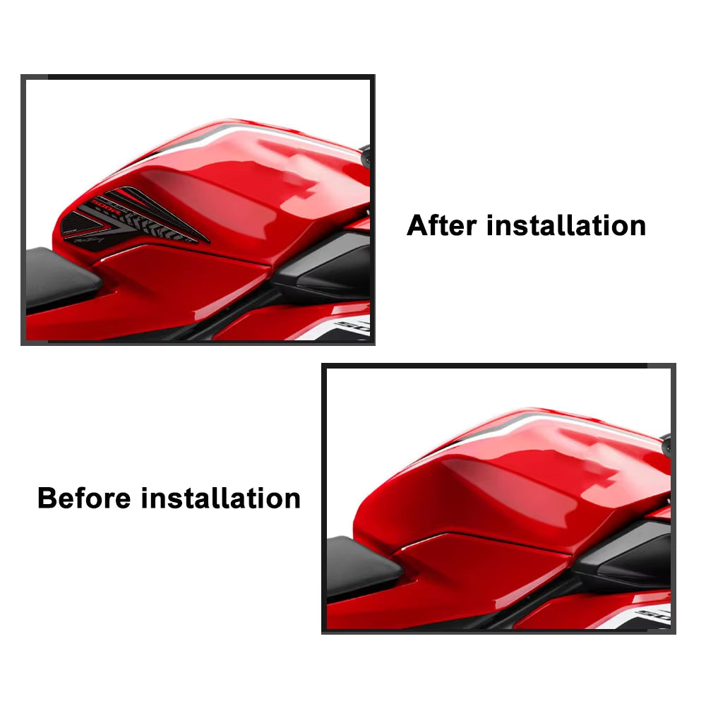 Honda CBR500R 3D Epoxy Tank Side Decals Kit 2024 丨 Black and Red