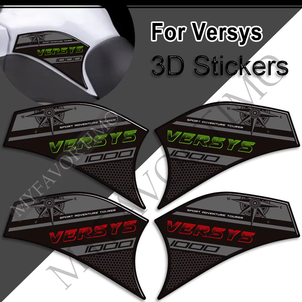 Kawasaki Versys 1000 SE LT 3D Epoxy Tank Decals Kit 丨 Center and Side Stickers