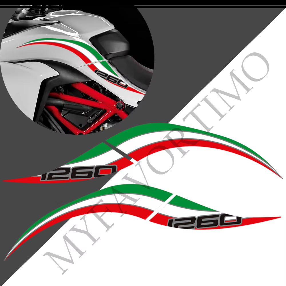 Ducati Multistrada 1260 S PVC Tank Decals Kit 2018-2020 丨 Black and Red