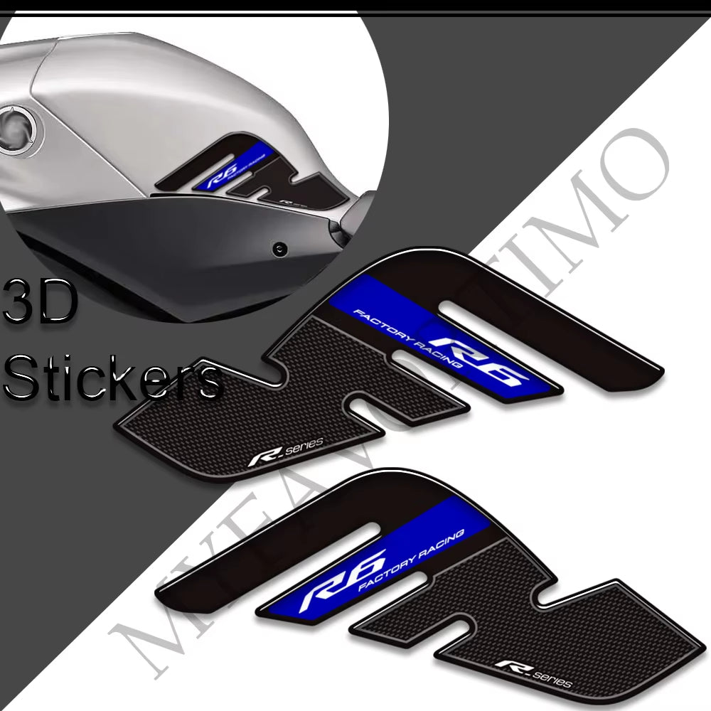 Yamaha YZF-R6 3D Epoxy Tank Decals Kit 2017-2022 丨 Center and Side Stickers