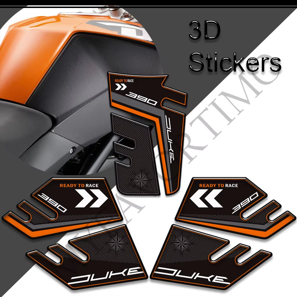 KTM 390 Duke 3D Epoxy Tank Pad Kit 丨 Center and Side Stickers