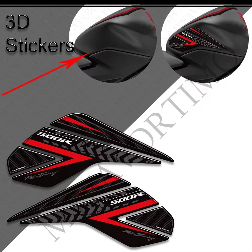 Honda CBR500R 3D Epoxy Tank Side Decals Kit 2024 丨 Black and Red
