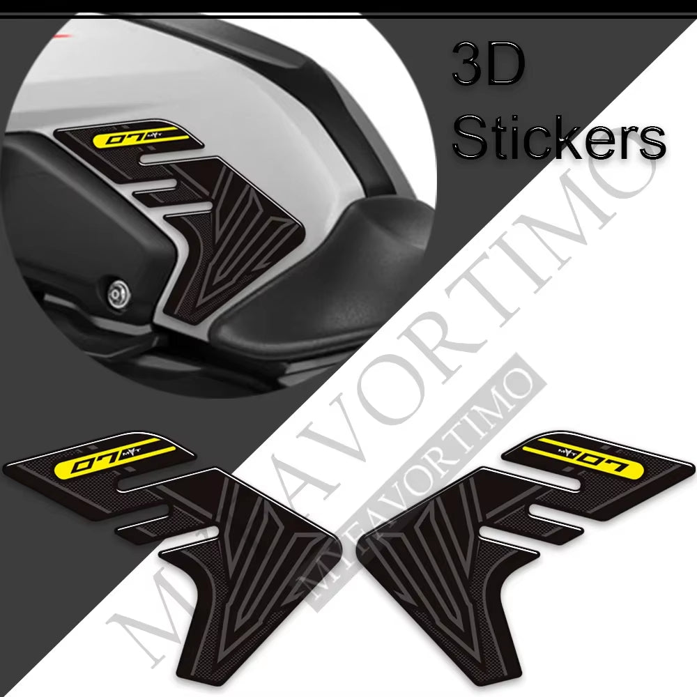 Yamaha MT-07 MT-07 SP 3D Epoxy Tank Decals Kit 2018-2020 丨 Fuel Cap and Side Stickers