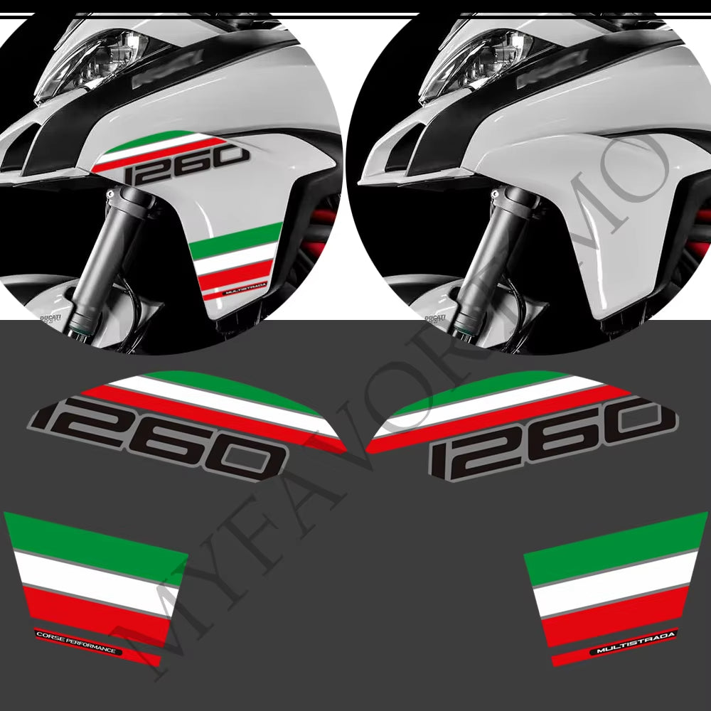 Ducati Multistrada 1260 S PVC Tank Decals Kit 2018-2020 丨 Black and Red