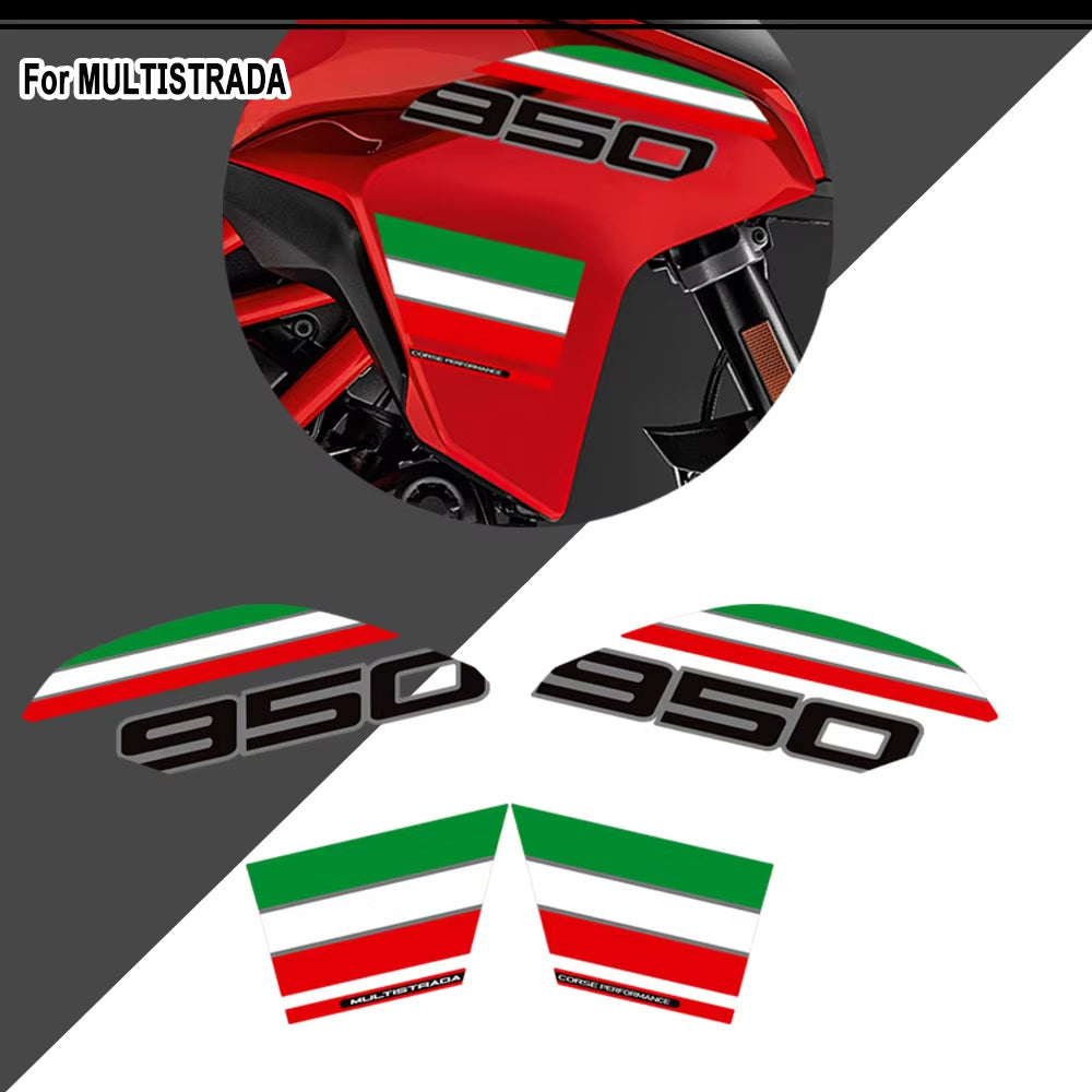 Ducati Multistrada 950 S PVC Full Body Decals Kit 2019-2021 丨 Black and Red