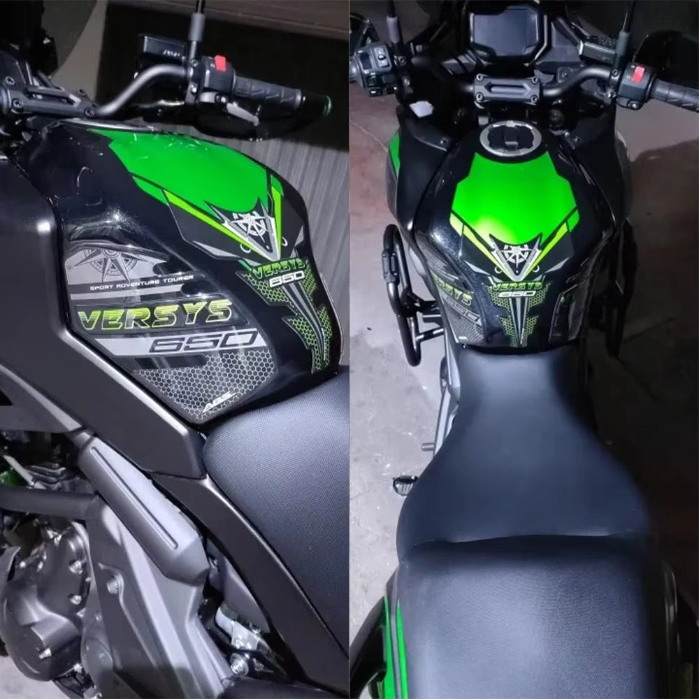 Kawasaki Versys 650LT | 3D Epoxy Tank Pad & Knee Protector Adventure Stickers Decals