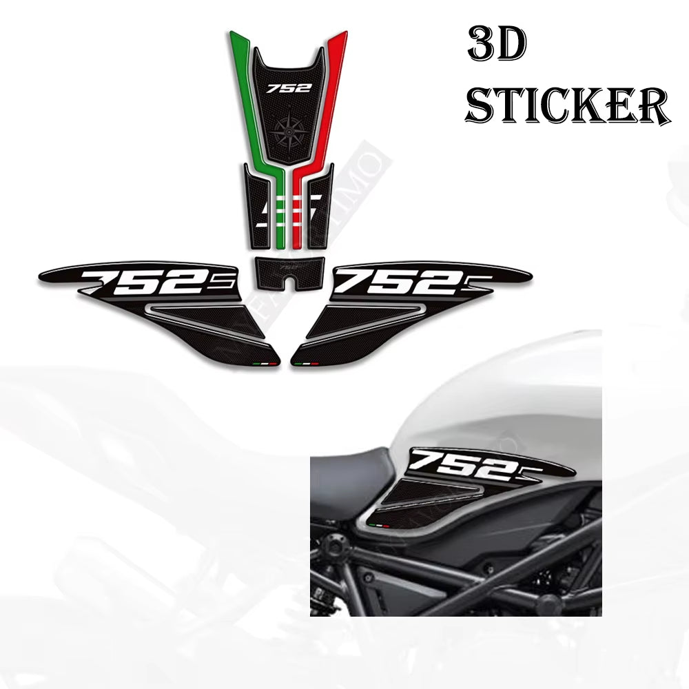 Benelli 752S 2018‑2024 | 3D Epoxy Resin Tank Knee Pads Anti‑Slip Protector Decals