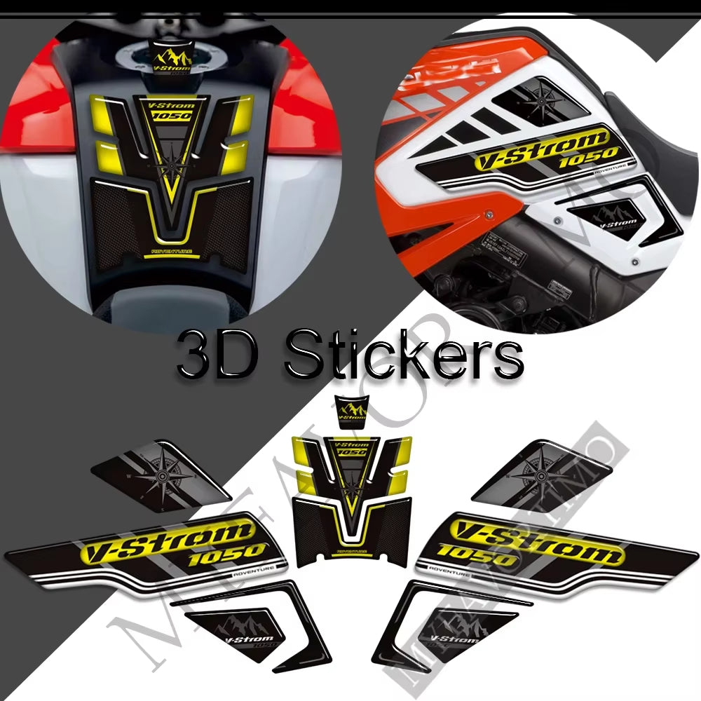 Suzuki V-Strom DL1050XT 3D Epoxy Tank Decals Kit 2020-2025 丨 Center and Side Stickers