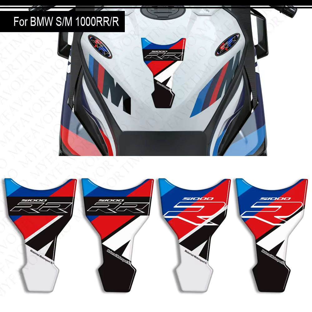 BMW S1000RR S1000R 3D Epoxy Tank Decals Kit 2021-2025 丨 Center Pad and Side Stickers