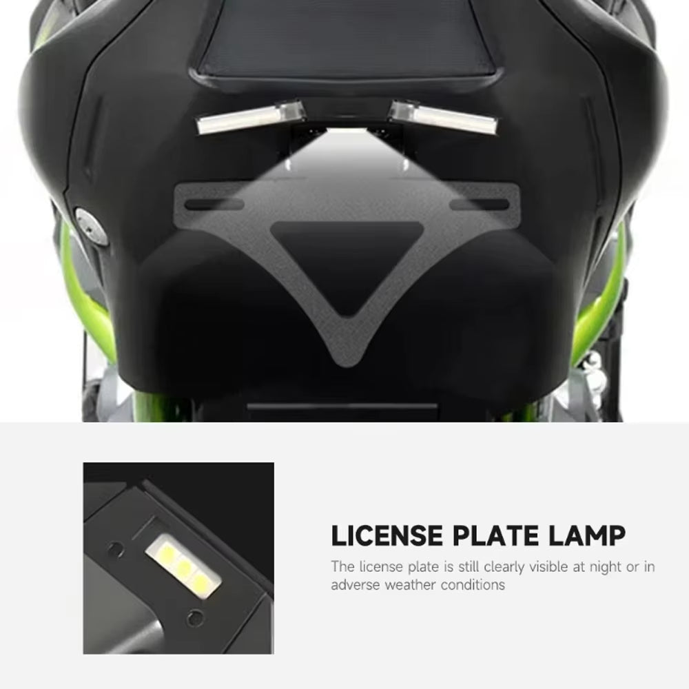 Kawasaki ZX-4R ZX-4RR 2024-2025 | LED Tail Brake Light Integrated Turn Signal License Plate Bracket Kit