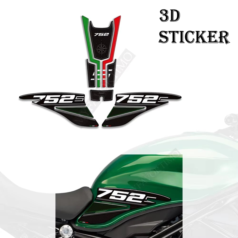 Benelli 752S 2018‑2024 | 3D Epoxy Resin Tank Knee Pads Anti‑Slip Protector Decals