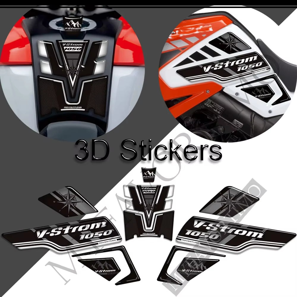 Suzuki V-Strom DL1050XT 3D Epoxy Tank Decals Kit 2020-2025 丨 Center and Side Stickers
