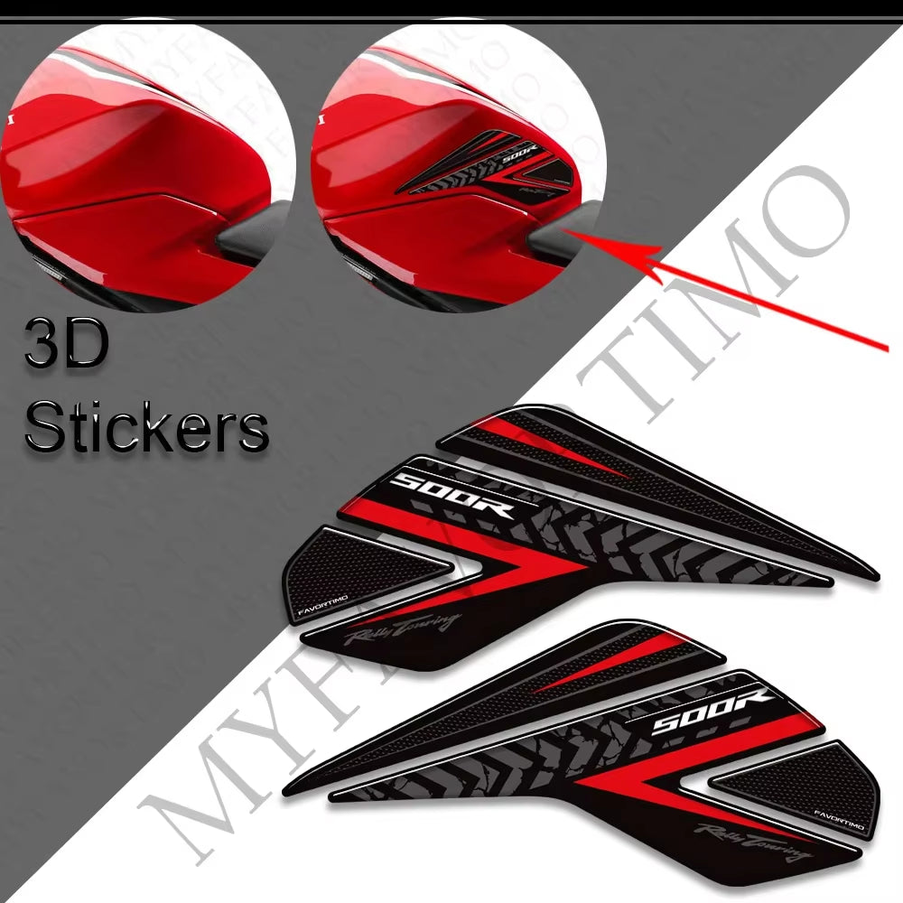 Honda CBR500R 3D Epoxy Tank Side Decals Kit 2024 丨 Black and Red