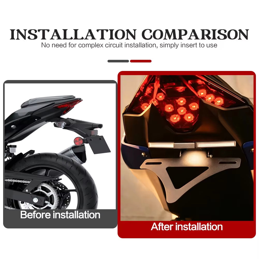 Kawasaki Ninja 500 Tail Tidy Fender Eliminator Kit 2025-2026 丨 License Plate Holder