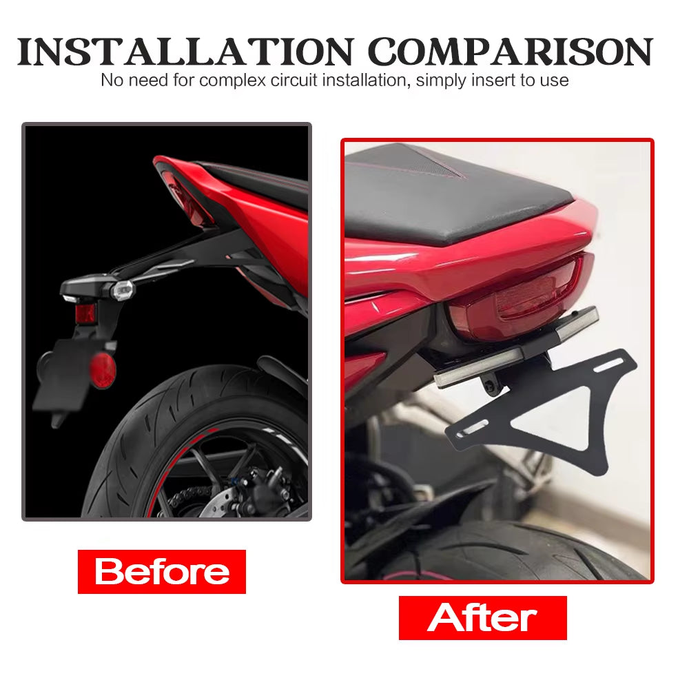 Honda CBR650R CB650R Tail Tidy Fender Eliminator Kit 2021-2025 丨 License Plate Holder with LED Light