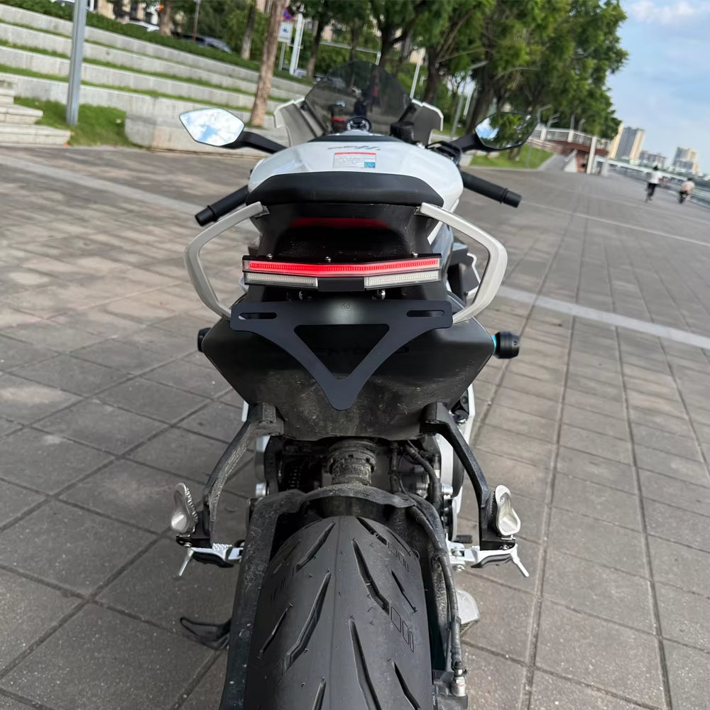 CFMOTO 675SR 500SR 2024‑2026 | Support de plaque d'immatriculation court / Éliminateur de garde-boue