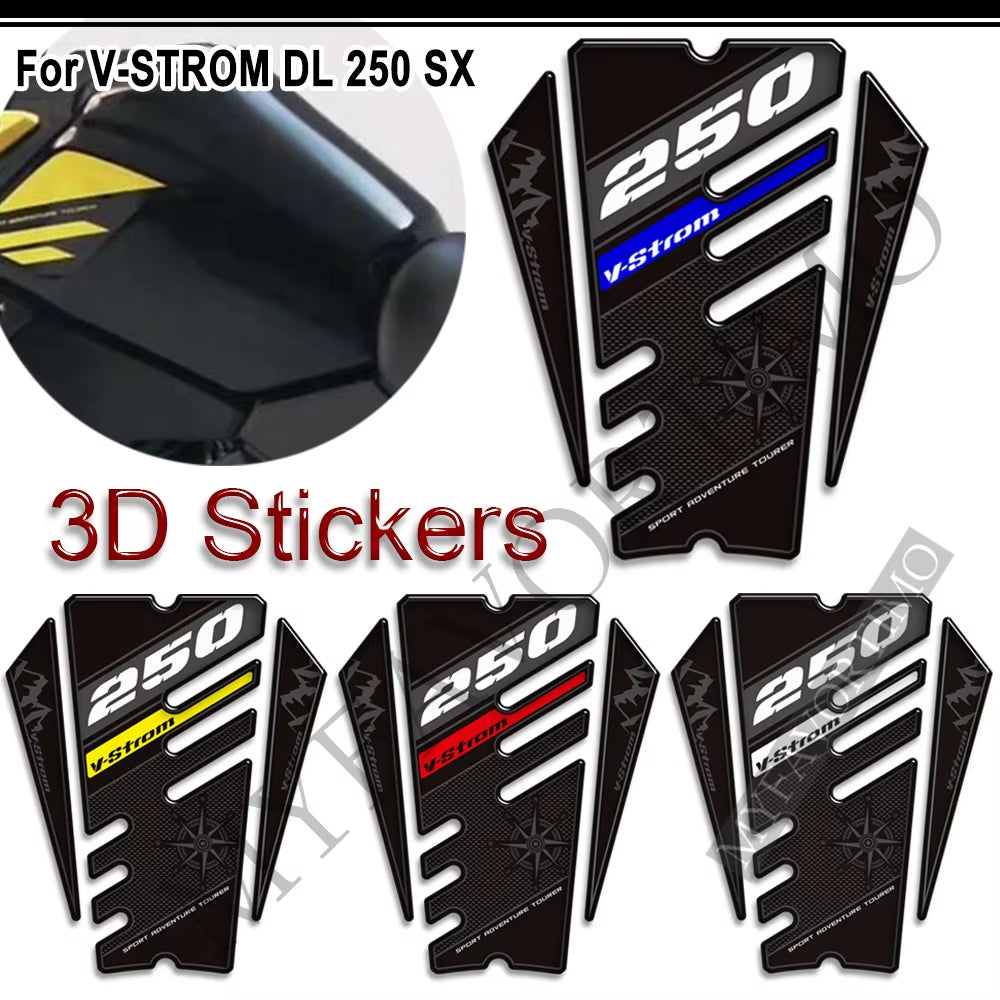 Suzuki V-Strom DL250 SX 3D Epoxy Tank Decals Kit 2022-2025 丨 Center and Side Stickers