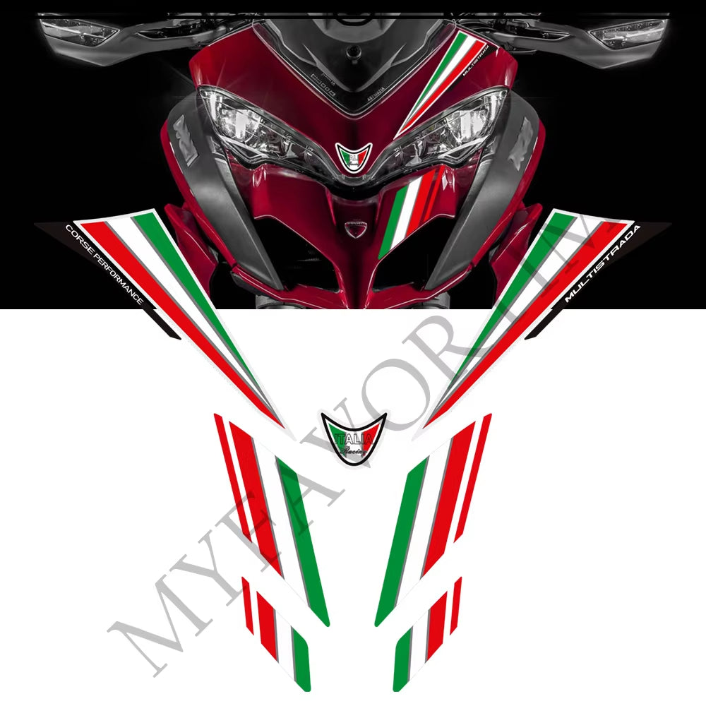 Ducati Multistrada 1260 S PVC Tank Decals Kit 2018-2020 丨 Black and Red
