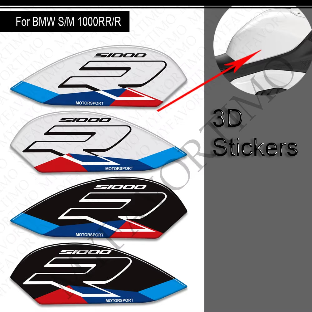 BMW S1000RR S1000R 3D Epoxy Tank Decals Kit 2021-2025 丨 Center Pad and Side Stickers