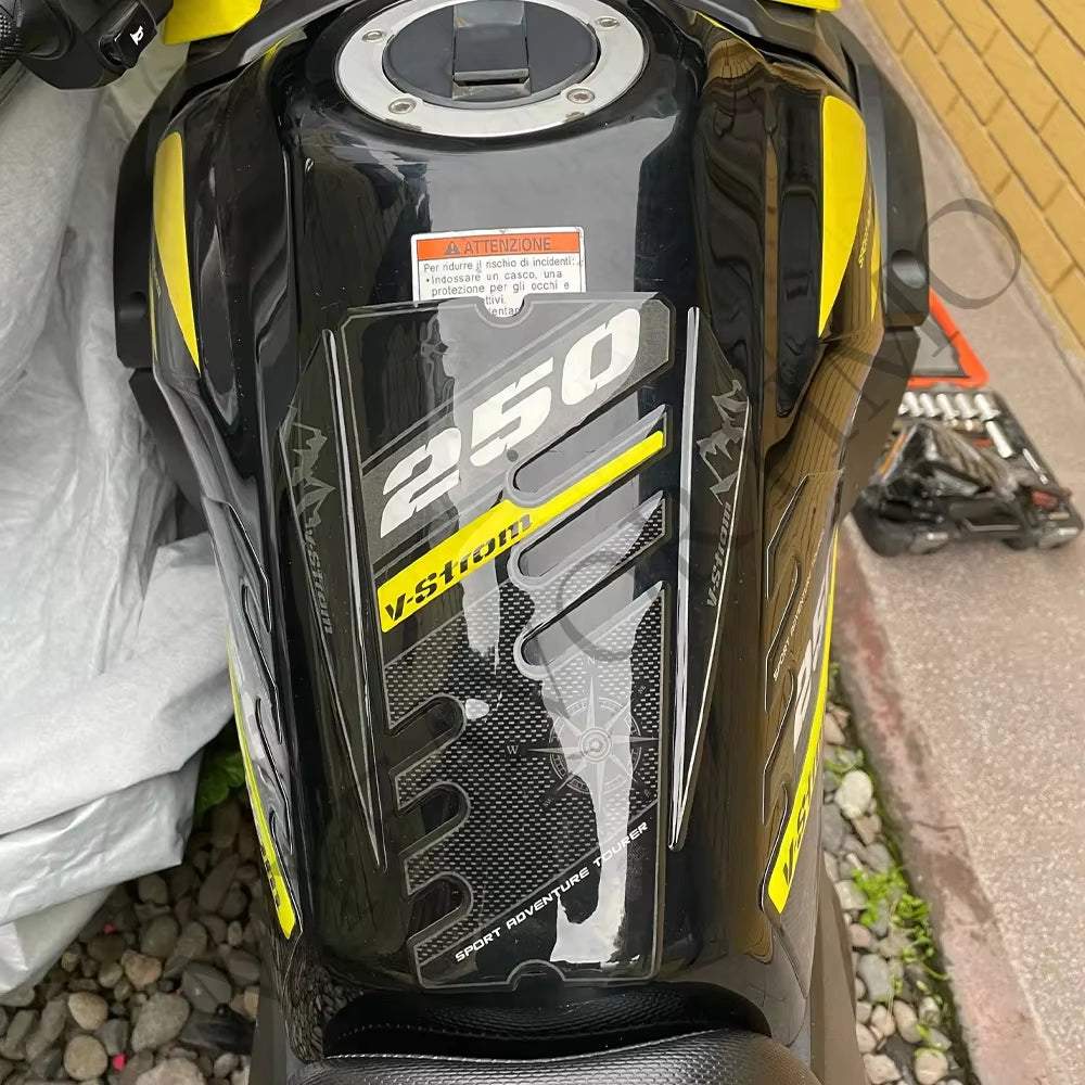 Suzuki V-Strom DL250 SX 3D Epoxy Tank Decals Kit 2022-2025 丨 Center and Side Stickers