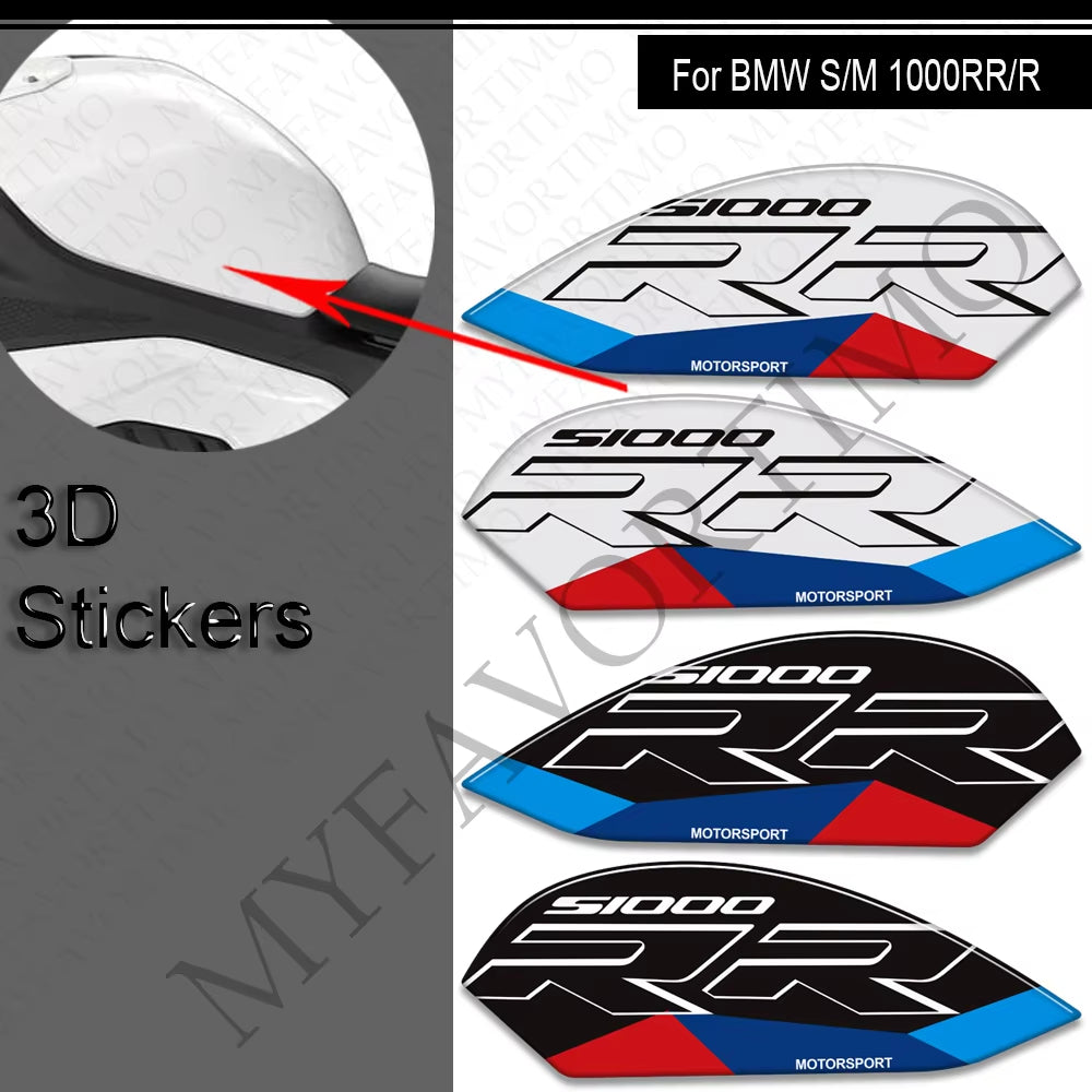 BMW S1000RR S1000R 3D Epoxy Tank Decals Kit 2021-2025 丨 Center Pad and Side Stickers