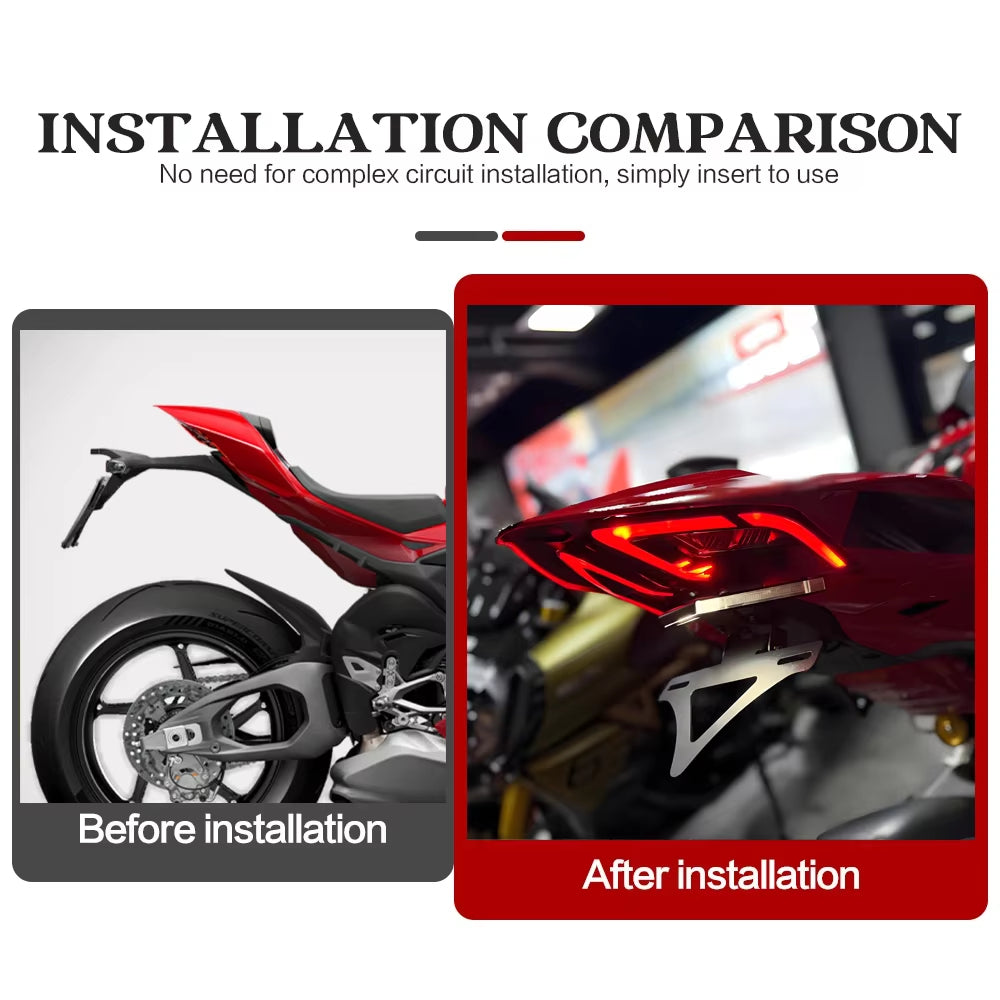 Ducati Panigale V2 V4 V4 S Streetfighter V2 V4 2025 | Short Tail License Plate Holder Fender Eliminator Kit