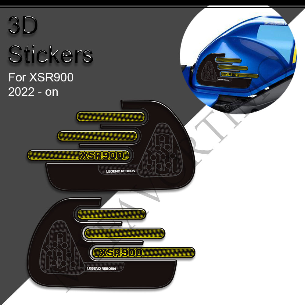 Yamaha XSR900 3D Epoxy Tank Decals Kit 2022+丨 Center Pad and Side Stickers