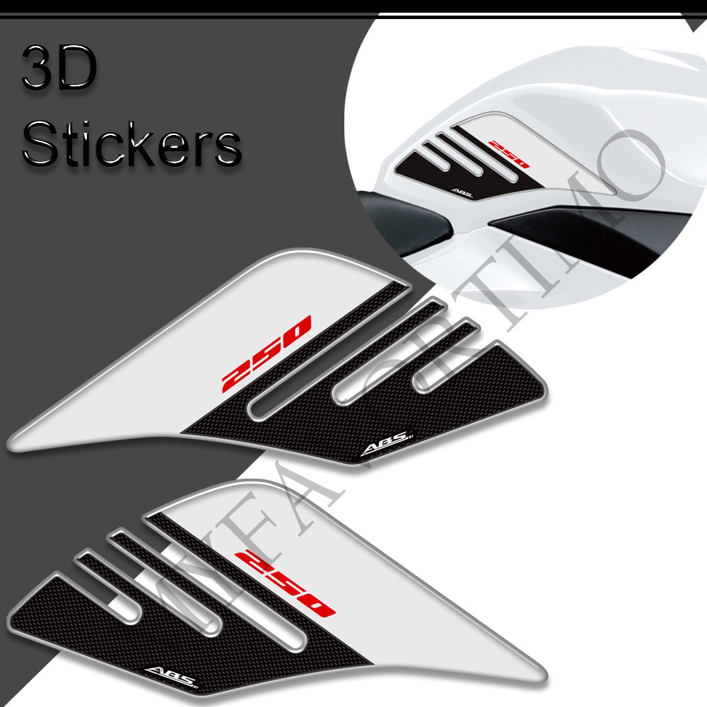Suzuki GSX250R 3D Epoxy Tank Side Decals Kit 丨 Black and White