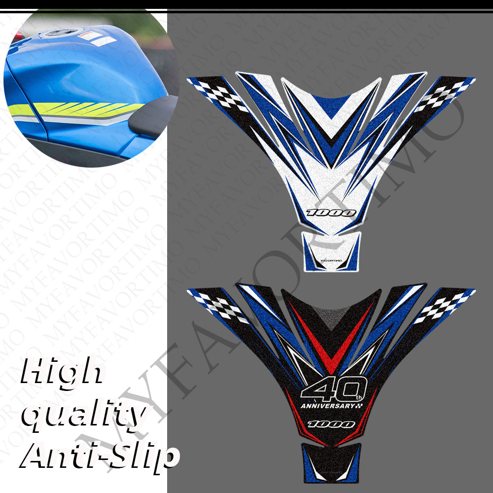 Suzuki GSX-R1000 / GSX-R1000R / 40th | Matte Anti-Slip Knee Tank Pad & Cap Stickers Decals